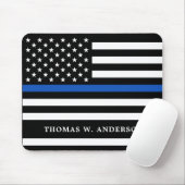 Polizeibeamte Personalisierte Thin Blue Line Mousepad (Mit Mouse)