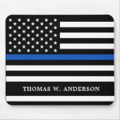 Polizeibeamte Personalisierte Thin Blue Line Mousepad (Vorne)