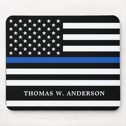 Polizeibeamte Personalisierte Thin Blue Line Mousepad (Vorne)