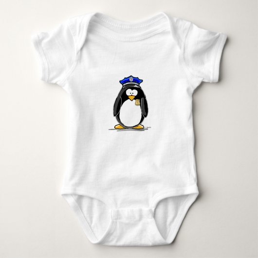 Polizeibeamte-Pinguin Baby Strampler (Vorderseite)
