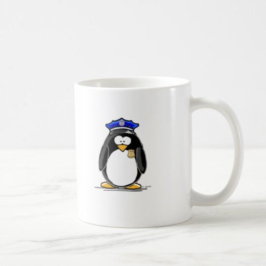 Polizeibeamte-Pinguin Kaffeetasse (Rechts)