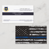 Polizeibeamte | Polizeiflagge der Thin Blue Line Visitenkarte (Vorne/Hinten)
