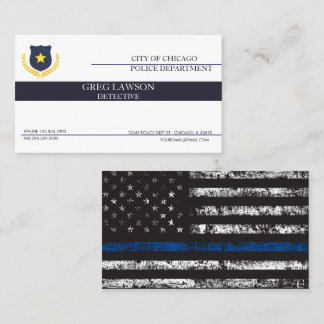Polizeibeamte | Polizeiflagge der Thin Blue Line Visitenkarte