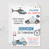 Polizeibeamte Polizist Geburtstagspartei Einladung (Vorderseite)