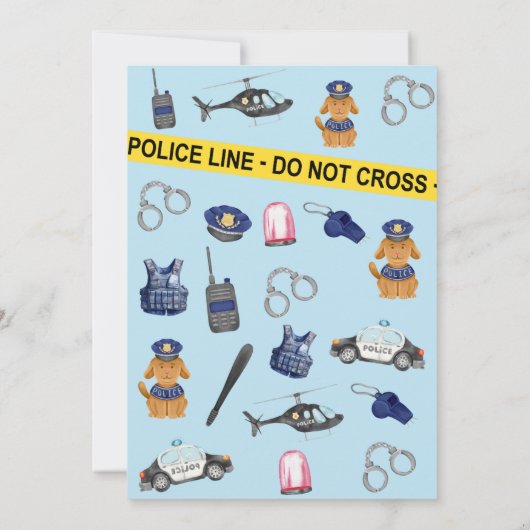 Polizeibeamte Polizist Geburtstagspartei Einladung (Rückseite)