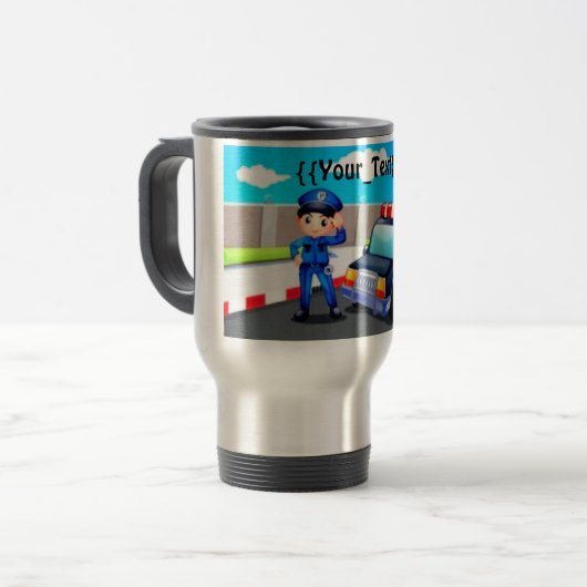 Polizeibeamte Reisebecher (Vorderseite Links)