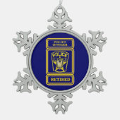 Polizeibeamte Remüdes Abzeichen Schneeflocken Zinn-Ornament (Vorderseite)