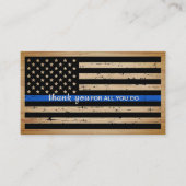 Polizeibeamte Rustic Thin Blue Line Vielen Dank Visitenkarte (Vorderseite)
