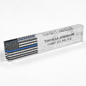Polizeibeamte Rustic Wood Thin Blue Line Flag Namensplakette