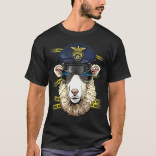 Polizeibeamte Schafe Lamb PD Polizist Kriminalität T-Shirt