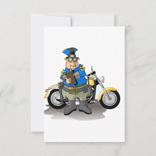 Polizeibeamte schreiben Einladungen für ein Ticket (Vorderseite)