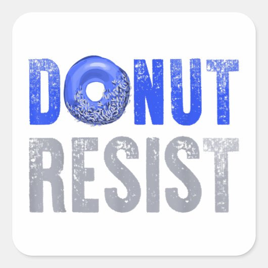 Polizeibeamte Shirt Thin Blue Line Donut Resist J Quadratischer Aufkleber (Vorderseite)