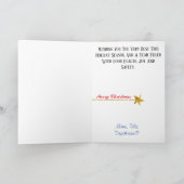 Polizeibeamte Silhouette & Sterne Weihnachtskarte Karte (Innenseite)