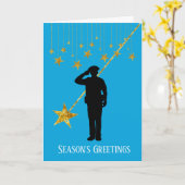 Polizeibeamte Silhouette & Sterne Weihnachtskarte Karte (Gelbe Blume)