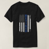 Polizeibeamte stolz Remüde Thin Blue Line Flag h T-Shirt (Design vorne)