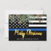 Polizeibeamte Strafverfolgung frohe Weihnachten Dankeskarte (Vorderseite)