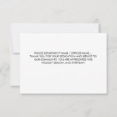 Polizeibeamte Strafverfolgung frohe Weihnachten Dankeskarte (Rückseite)