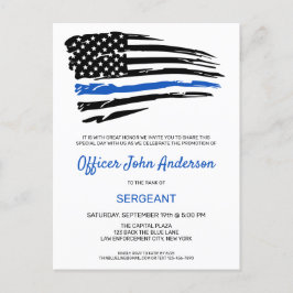 Polizeibeamte Thin Blue Line Party für Werbeaktion Ankündigungspostkarte