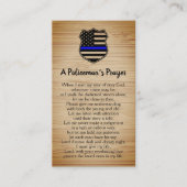 Polizeibeamte Thin Blue Line Polizist Gebet Visitenkarte (Vorderseite)