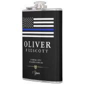 Polizeibeamte| Thin Blue Line Thin Black Flachmann (Links)