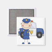 Polizeibeamte - Tshirts und Geschenke Magnet (Vorderseite/Rückseite)