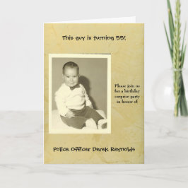 Polizeibeamte Überraschung Geburtstagspartei Einla Einladung