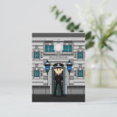 Polizeibeamte und Polizeistation Postkarte (Stehend Vorderseite)