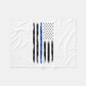 Polizeibeamte Usa American Flag Thin Blue Line Fleecedecke (Vorderseite (Horizontal))
