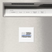 Polizeibeamte Usa American Flag Thin Blue Line Magnet (In Situ (Geschirrspüler))