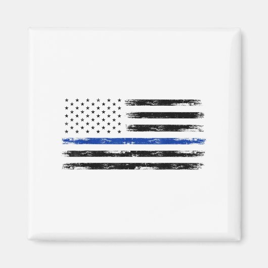 Polizeibeamte Usa American Flag Thin Blue Line Magnet (Vorne)
