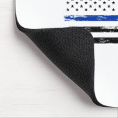 Polizeibeamte Usa American Flag Thin Blue Line Mousepad (Ecke)