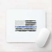 Polizeibeamte Usa American Flag Thin Blue Line Mousepad (Mit Mouse)