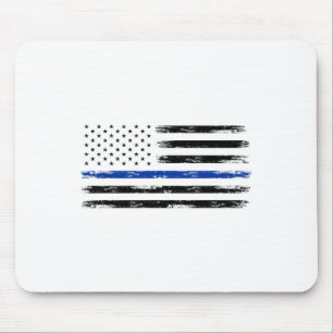 Polizeibeamte Usa American Flag Thin Blue Line Mousepad