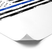 Polizeibeamte Usa American Flag Thin Blue Line Poster (Ecke)