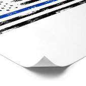 Polizeibeamte Usa American Flag Thin Blue Line Poster (Ecke)