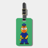 Polizeibeamte von Pachycephalosaurus. Gepäckanhänger (Vorderseite vertikal)