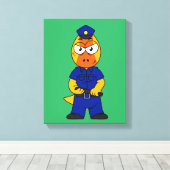 Polizeibeamte von Pachycephalosaurus. Leinwanddruck (Insitu (Holzboden))