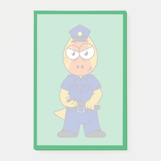 Polizeibeamte von Pachycephalosaurus. Post-it Klebezettel (Vorderseite)