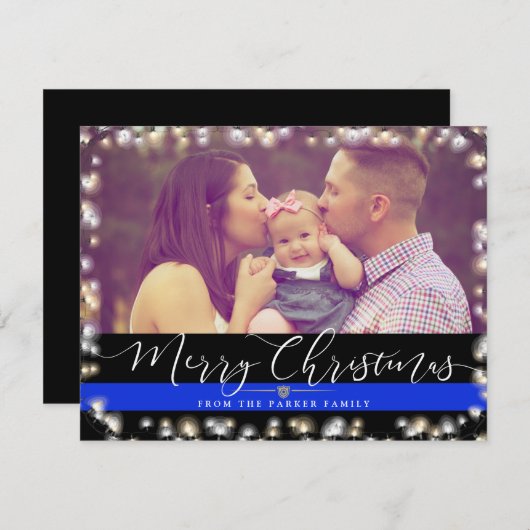 Polizeibeamte | Weihnachts-Foto Feiertagskarte (Vorne/Hinten)