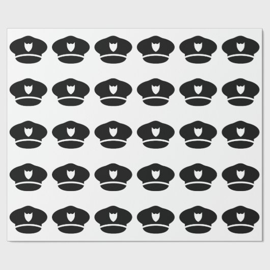 Polizeibeamtehut Geschenkpapier (Flach)