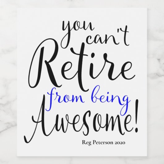 Polizeibeamtenruhende Weinetikett (Einzelnes Label)