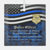 Polizeibeamter Abschluss für Rechtsdurchsetzung Ornament Aus Glas (Vorderseite)