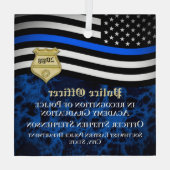 Polizeibeamter Abschluss für Rechtsdurchsetzung Ornament Aus Glas (Rückseite)