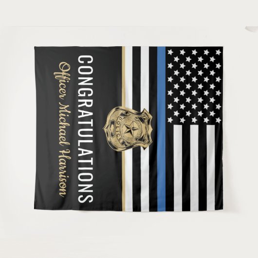 Polizeibeamter Abschluss Strafverfolgung Wandteppich (Vorderseite (Horizontal))