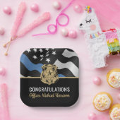 Polizeibeamter Abschluss - Strafverfolgungsflagge Pappteller (Party)