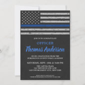 Polizeibeamter Abschluss Thin Blue Line Party Einladung (Vorderseite)