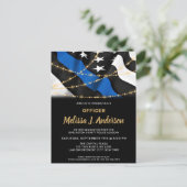 Polizeibeamter Abschluss Thin Blue Line Party Einladungspostkarte (Stehend Vorderseite)