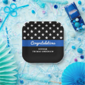 Polizeibeamter Abschluss Thin Blue Line Party Pappteller (Party)