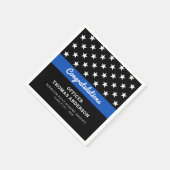 Polizeibeamter Abschluss Thin Blue Line Party Serviette (Ecke)