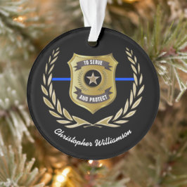 Polizeibeamter Abzeichen Personalisiert Ornament